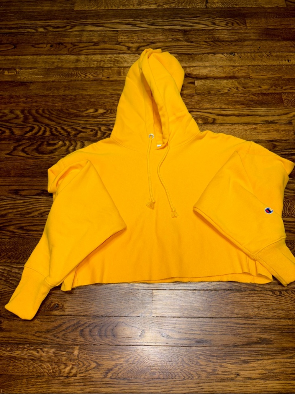 New! Super Comfy and cozy! Size XS Champion  Cropped Hoodie in Bright Yellow